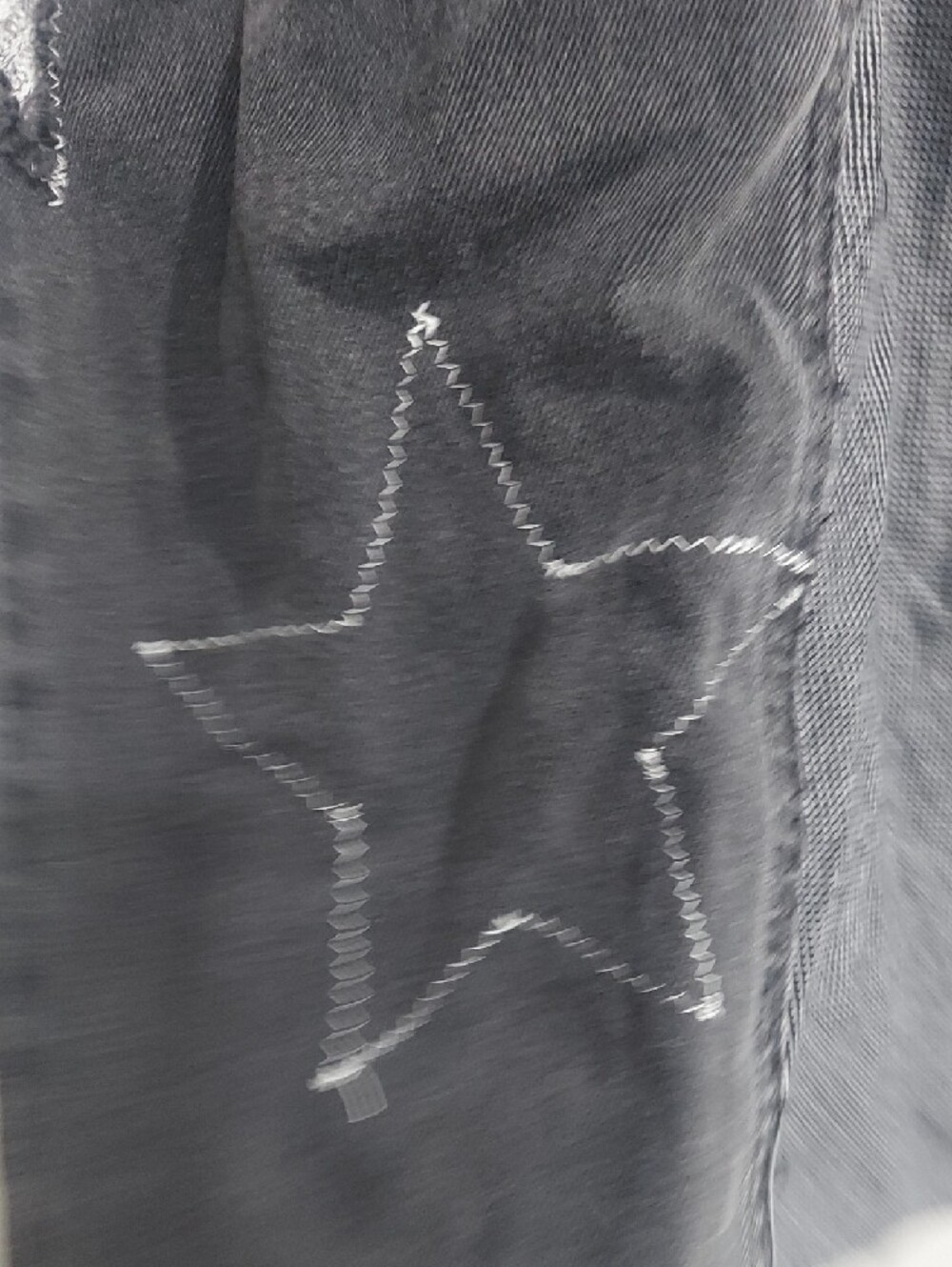 Black Patchwork Maxi Skirt with Star & Text Details - Picture 4 of 10